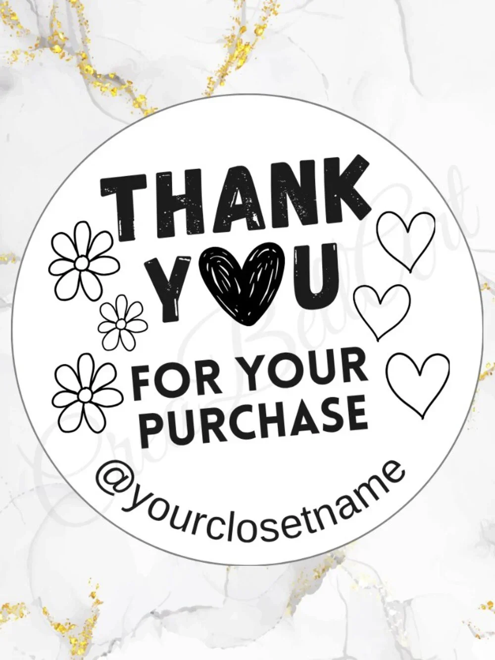 100 Thank you Stickers Thermal 2